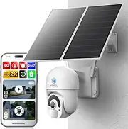 4G Security Camera Solar Powered SIM Card 24/7 Recording 2K PTZ 360 4MP Outdoor Surveillance System Home Night Vision Smart Human Detection Alert