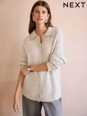 Grey Premium Soft Touch Collared Button Down Knitted Shirt with Alpaca (E55393) | $52