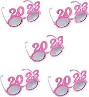 SEWACC 5 Pairs 2023 Digital Glasses Womens Sunglasses New Year Decorative Glasses New Year Costume Accessory New Year Glasses Performance Props New Years Hat New Year Items Pc Women's