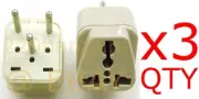 3PK Israel Plug Adapter Universal Output Socket 3 Prong Adaptor