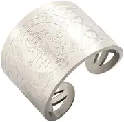 [OIDIMS] St. Michael Ring Saint Christopher Cross Stainless Steel Ring Knuckle for Men Women George Benedict Religious Amulet Ring Open Catholic Medal Great Protector Archangel Defeating Gift Jewelry