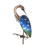 Blue Heron Outdoor Solar Lights for Garde Decor, Metal Yard Decorations