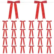 50-Pack Satin Ribbon Twist Tie Bows 7x5" Bow Twist for Craft[Red]