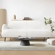 [Levede] 3 Seater Sofa, Soft Upholstered Boucle Sherpa Fabric Loveseat Sofa Couch, Comfy Recliner Sofa Lounge, Spare Bed for Guest Room, Living Room, Office, Studio, Load Up to 250kg (188cm, White)