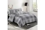 Ashen Lattice Design Quilt/Duvet/Doona Cover Set