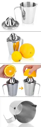 304不銹鋼帶杯榨汁器杯式手動壓汁機果汁機檸檬橙子榨汁擠汁