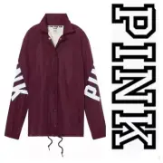 NWT Victoria’s Secret PINK Sherpa Lined Anorak Jacket Snap Up Windbreaker Sz XS