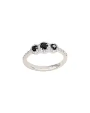 Suzy Levian Silver CZ 3-Stone Petite Ring