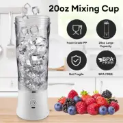 Portable Blender Shakes Smoothies USB Rechargeable Juicer Cup 20 Oz Mixer Bottle