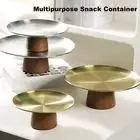 Cupcake Display Platter Travel Snack Box Elegant Stainless Steel Dessert Stand