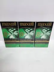 Maxell VHS T-60 Premium Grade 8 Hours Video Cassette Tapes 3 pack New