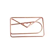 20pcs Rose Gold Love Paper Clip Creative Modeling Clip Metal Office Accessories Paperclips Metal Paper Clips Bookmark