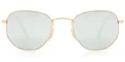 Ray-Ban RB3548N Hexagonal Metal Flat Lenses 001/30 Men's Sunglasses Gold Size 51