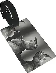 [OdDdot] South Africa Rhino Print Luggage Tags for Suitcase,Travel Cruise Luggage Tag, Name ID Labels, for Baggage Bag Suitcase