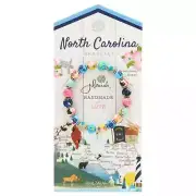 NEW JILZARAH Handmade Clay Beads DESTINATION NORTH CAROLINA Multi 8mm Bracelet