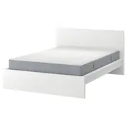 MALM bed frame with mattress, white/Valevåg firm, Double