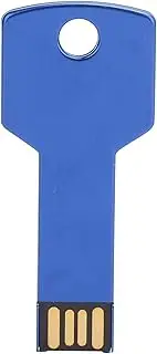 Blue USB Flash Drive, Plug and Play Aluminum Alloy Key Shape Unique Design Practical USB Memory Disc U Disc Suitable for Computer Car Use (8GB)