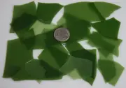 0117.04 - 1 OUNCE OPAQUE MINERAL GREEN CONFETTI FLAKES BULLSEYE GLASS 90 COE