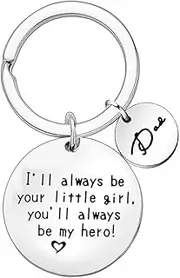 [YangQian] Fathers Gifts from Daughter Dad Christmas Birthday Present for Dad - I'll Always Your Little Girls,You'll Always Be My Hero Keychain