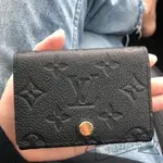 二手精品 LV 路易威登 M58456 黑色 壓紋皮革 卡片夾 信用卡夾 名片夾 卡包 零錢包 實拍 免運