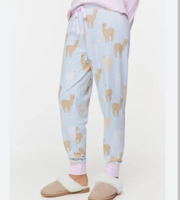 Peter Alexander Ladies Plus Llama Easy Pj Cuff Stretch Pant Size 1+