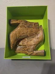 Sam Edelman Codie, Cuoio Snake Print Heeled Ankle Boots !! Women's Size US 6.5