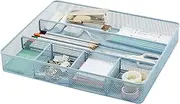 Annova Desk Drawer Organizer Tray for Office Organization - Metal Mesh - Storage Tray with Dividers for Pens, Desktop Accessories, Bathroom, Kitchen, Makeup and Office Supplies(Large)