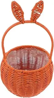 Stylish Bunny Ear Hand Basket Woven Storage Basket for Easter Home Decor Snack Storage