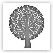 Heart Tree #1 Valentine Stencil - Choose a Size - Laser-Cut Reusable Plastic