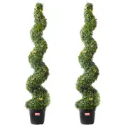 2 Pack 152.4cm Artificial Boxwood Topiary Tree Faux Plant UV Decor In/Outdoor