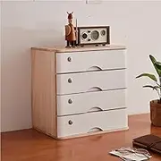 Portable Storage Wooden Desktop File Cabinet nizer with Lock and Drawers 1/2/3/4 Tier Storage Solution for Office Supplies Desktop Storage Box for Papers and Files (Color: A)