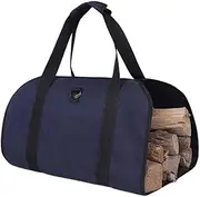 Fireplace Firewood Storage Bag Tote Holder Waterproof Wooden Outdoor, Water Resistant Firewood Carrying Bag Sturdy Wood Holder Carrying Bag Firewood Bag,D