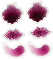 6pcs Packs Beauty Gel Eye Pads Freeze Gel Under Eye Eye Patch Lip Reusable Patch Lip Pads Cold Lip Patch Cold Eye Patch Pvc Cosmetic Picnic Bag Child Purple