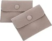 FRCOLOR 2pcs Snap Jewelry Pouch Durable Storage Bag for Watches Bracelets for Travel Present Packing Elegant Design with Fine Workmanship Lightweight Portable