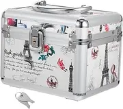 Box Travel CD Storage Box with Eiffel Tower Design Versatile Cosmetic Case for Makeup Tools and Personal Items for Business Trips and Events