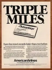 1988 American Airlines Advantage Card Print Ad/Poster Retro Airplane Travel Art