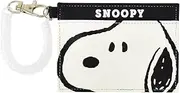 [SNOOPY] 0096 Pass Case, Commuter Holder, Card Case, 2 Pieces, Synthetic Leather, Mini, Small, with Coil Chain, Simple