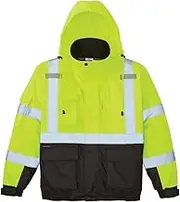Klein Tools 60364 Bomber Jacket, High-Visibility Reflective Winter Jacket, 220-Gram Insulation for Superior Warmth, ANSI Compliant, Large