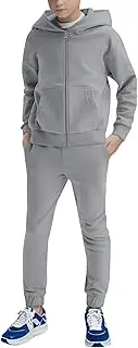 [Haloumoning] Boys Sweatsuits Kids Active Zip Hoodie Sweatershirt and Jogger Sweatpants 5-14 Years