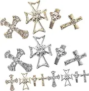 80pcs Cross Charm Nail Jewelry Cross Nail Charms Bulk 3D Nail Gems Charms for Nails Stylish Manicure Accessories
