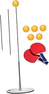 rockible Ping Pong Balls Paddles Set, Table Tennis Training Kit High Resilience Sturdy Elastic Soft Shaft Self Training Equipment