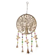 Willow & Silk Metal 60cm Hanging Tree of Life w/Birds Wall Art/Wind Chime/Decor