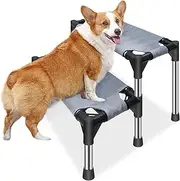 Dog Stairs for Small Dogs - 2 Tiers Dog Steps for High Bed and CouchSofa 12.2" H, Non-Slip Bottom Pet Stairs, for Dogs and Cats Climbing