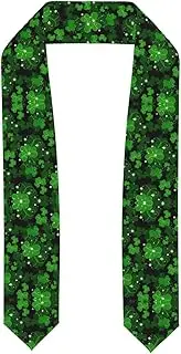 [SKKNT] St Patricks Day Leaves Print Graduation Shawl Stole For Academic Commencements Honor Sash Congratulations Gift
