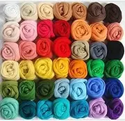 36pcs Wool Roving for Felting Needle Felting Knitted Tops Thick Yarns for Knitting Woolen Yarn for Felt Hand Knitting Kit Roving Yarn Knit Top Fluffy Work