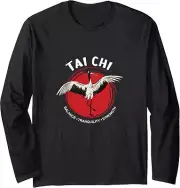 Tai Chi Crane Balance Tranquility Strength - Qigong Tai Chi Long Sleeve T-Shirt