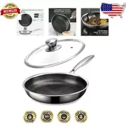 Durable 8 Inch Non Stick Frying Pan with Lid - Compatibility for All Stovetops