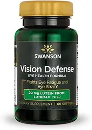 Swanson Vision Defense Antioxidant Vision Health Supplement Lutein Zeaxanthin Astaxanthin Broccoli Extract Bilberry Extract 60 Softgels Sgels