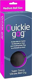 Quickie Ball Gag Super Strong Silicone Ball Gag- Medium Black