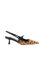 Jimmy Choo Leopard Print Leather Pumps With Medium Heel And Pointed Toe